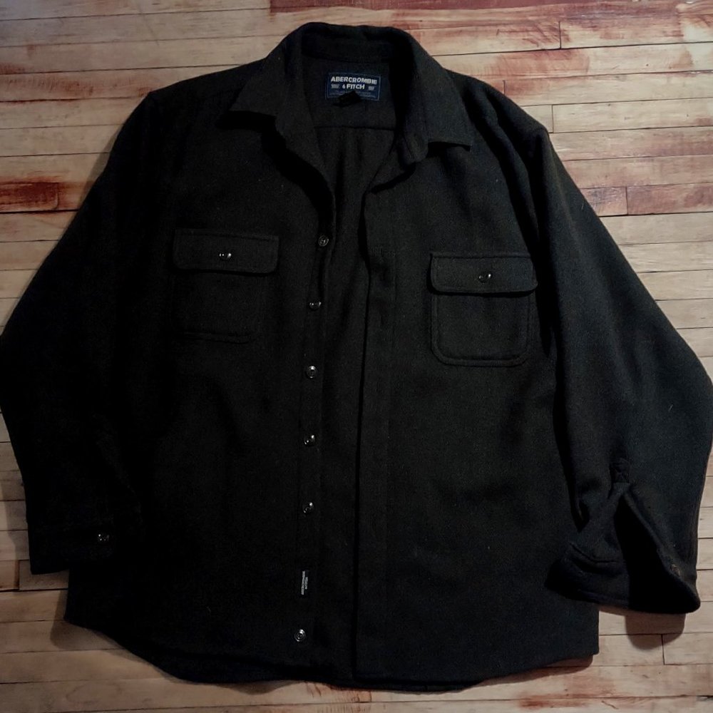 Abercrombie and Fitch 80% Wool Button Down Green Size L